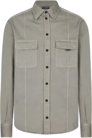 Dolce & Gabbana Homme, Chemises, Gris, Taille: L Chemises Anthracite pour Hommes