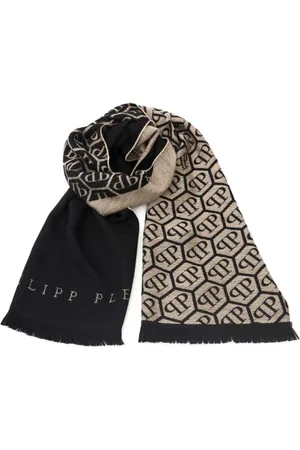 Philipp Plein Homme, Accessoires, Multicolore, Taille: ONE Size Écharpe Unisexe Logo all over Gris