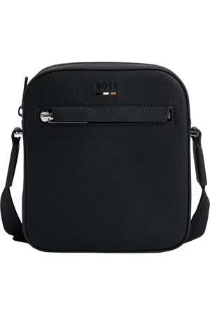 HUGO BOSS Homme, Sacs, Noir, Taille: ONE Size Sac à bandoulière noir martelé avec poche avant zippée