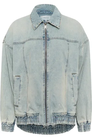 Gestuz Femme, Vestes, Bleu, Taille: 36 FR Bomber Oversize en Denim Acid Wash