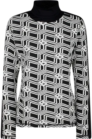 Bogner Femme, Pulls, Noir, Taille: 38 FR Pull de ski noir et blanc à col roulé