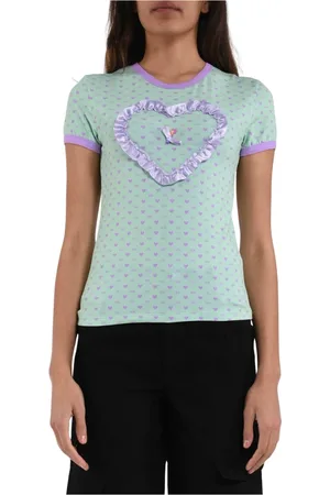 GCDS Femme, Tops, Vert, Taille: 42 FR T-shirt avec impression Polly Pocket