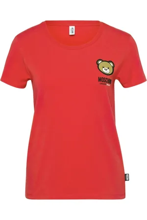 Moschino Femme, Tops, Rouge, Taille: 40 FR T-shirt Rouge en Coton pour Femmes