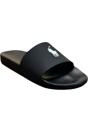 Ralph Lauren Homme, Chaussures, Noir, Taille: 45 EU Mules avec Logo Frontal