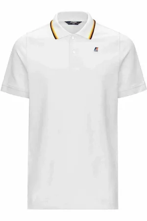 K-Way Homme, Tops, Blanc, Taille: S Polo à Rayures Slim Fit à Manches Courtes