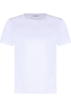 Max Mara Femme, Tops, Blanc, Taille: 36 FR T-shirt Blanc Nerina avec Broderie Logo