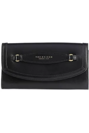 The Bridge Femme, Accessoires, Noir, Taille: ONE Size Portefeuille en cuir avec fermeture à bouton