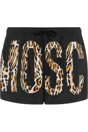 Moschino Homme, Maillots de bain, Noir, Taille: L Short de bain imprimé léopard