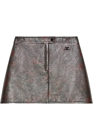 Courrèges Femme, Jupes, Brun, Taille: 38 FR Jupe Mini en Vinyle Havana/Tortoise