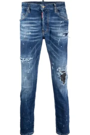 Dsquared2 Homme, Jeans, Bleu, Taille: M Jean Skinny Déchiré Denim Bleu Indigo
