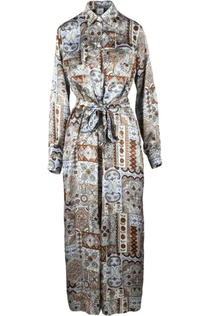 ELEVENTY Femme, Robes, Multicolore, Taille: 40 FR Robe chemisier en soie avec boutons et poches