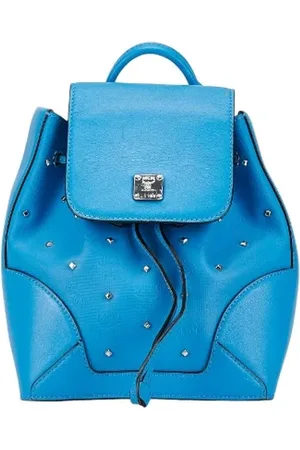 MCM Femme, Pre-owned, Bleu, Taille: ONE Size Pre-owned Cuir sacs-dos