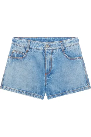 ERMANNO SCERVINO Femme, Shorts, Bleu, Taille: 38 FR Shorts en Denim avec Coutures Tabac