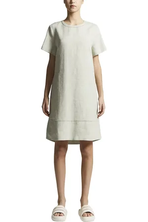 PESERICO SIGN Femme, Robes, Vert, Taille: 44 FR Robe midi en lin