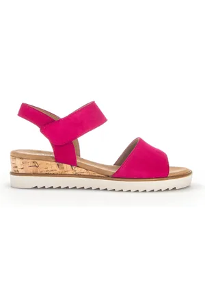 Gabor Femme, Chaussures, Rose, Taille: 41 EU Sandales pinks en cuir velours