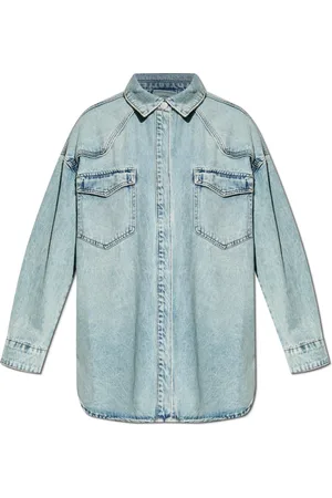 Gestuz Femme, Blouses et Chemises, Bleu, Taille: 38 FR Chemise en denim Gzasher
