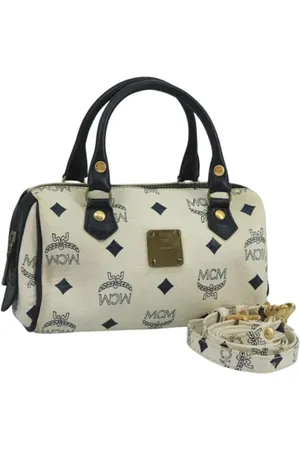 MCM Femme, Pre-owned, Blanc, Taille: ONE Size Pre-owned Cuir sacs-main