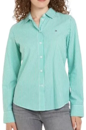 Tommy Hilfiger Femme, Blouses et Chemises, Vert, Taille: 36 FR Collection Chemises Élégantes