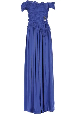 Costarellos Femme, Robes, Bleu, Taille: 42 FR Robe Bleue avec Encolure Bateau