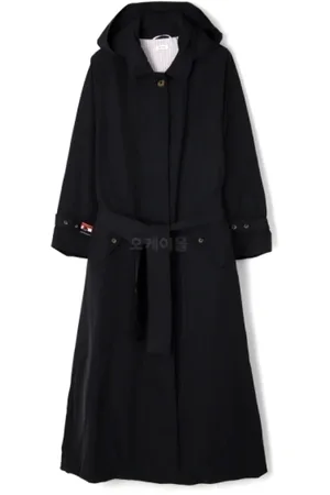 Thom Browne Femme, Manteaux, Noir, Taille: 36 FR Carcoat Noir en Twill de Poly