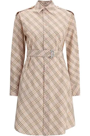 Burberry Femme, Robes, , Taille: 38 FR Robe Midi à Col Classique avec Ceinture Ajustable
