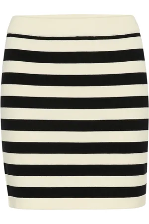 Gestuz Femme, Jupes, Noir, Taille: 36 FR Jupe Rayée avec Taille Élastique