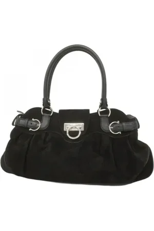 Salvatore Ferragamo Femme, Pre-owned, Noir, Taille: ONE Size Pre-owned Daim sacs-main