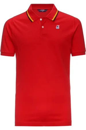 K-Way Homme, Tops, Rouge, Taille: S Rayures Slim Fit Polo à manches courtes