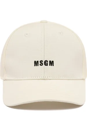 Msgm Unisex, Accessoires, Blanc, Taille: ONE Size Casquette Blanche avec Logo Brodé