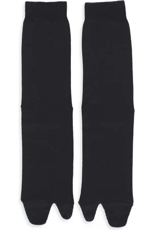Maison Margiela Femme, Accessoires, Noir, Taille: M Chaussettes en Coton Noir avec Orteil Tabi