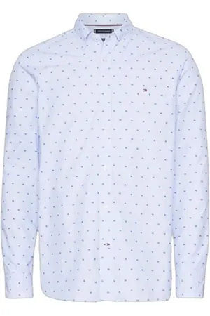 Tommy Hilfiger Homme, Chemises, Bleu, Taille: XL Chemise Bleu Nuage Multicolore avec Motif Pois