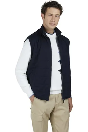 Paul & Shark Homme, Vestes, Bleu, Taille: S Gilet de luxe réversible en coton et soie
