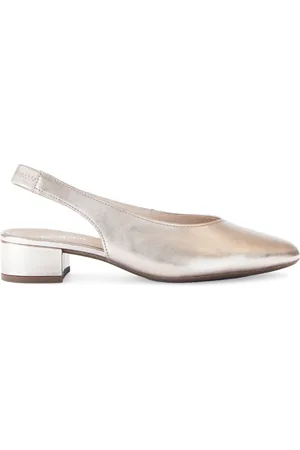 Gabor Femme, Chaussures, Jaune, Taille: 40 EU Escarpins à bride arrière dorée en cuir métallisé