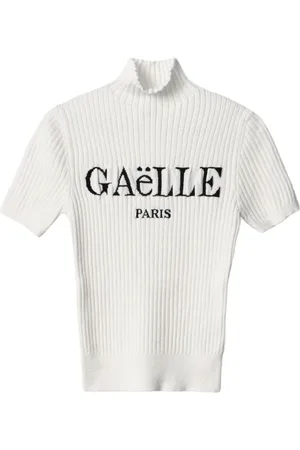 GAËLLE Femme, Pulls, Blanc, Taille: 38 FR Haut Blanc Logo Grand Donna