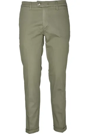 RE-HASH Homme, Pantalons, Vert, Taille: W33 Pantalon en Coton Élasthanne Extensible