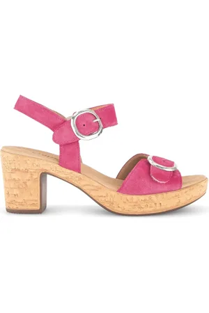 Gabor Femme, Chaussures, Rose, Taille: 38 EU Sandales pinks en cuir velours