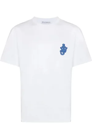 J.W.Anderson Femme, Tops, Blanc, Taille: 38 FR T-shirt blanc avec patch ancre