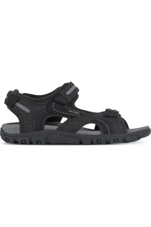 Geox Homme, Chaussures, Noir, Taille: 42 EU Sandales plates noires pour hommes