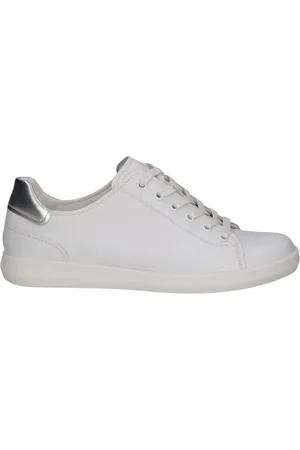 Caprice Femme, Chaussures, Blanc, Taille: 39 EU Baskets Blanches Argent pour Femmes