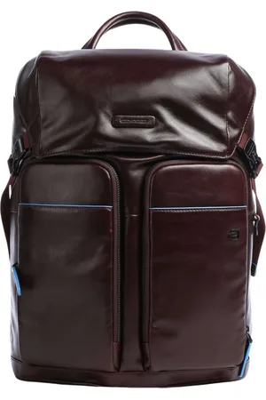 Piquadro Homme, Sacs, Brun, Taille: ONE Size Sac à dos en cuir marron pour ordinateur portable unisexe