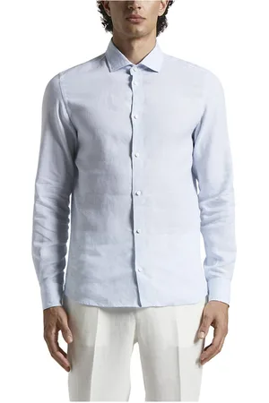 PESERICO SIGN Homme, Chemises, Bleu, Taille: S Chemise légère en lin pur