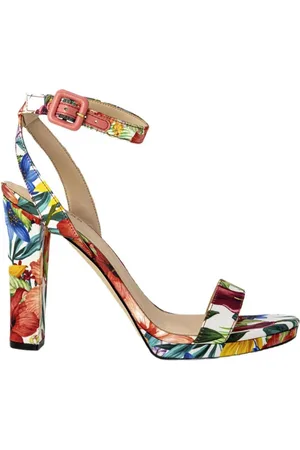 Guess Femme, Chaussures, Multicolore, Taille: 40 EU Fleur Talon Bloc Sandales