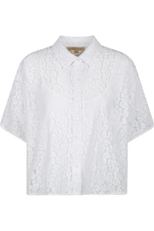 Michael Kors Femme, Blouses et Chemises, Blanc, Taille: 40 FR Chemise en Dentelle Blanche avec Top
