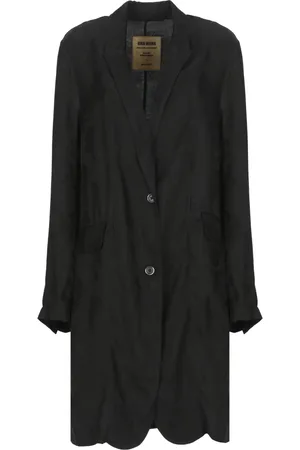 UMA WANG Femme, Manteaux, Noir, Taille: 42 FR Manteau Noir Brodé Floral