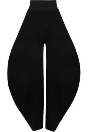Alaïa Femme, Pantalons, Noir, Taille: 38 FR Pantalon Noir Taille Haute et Rond