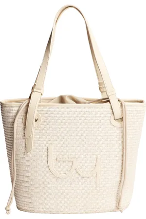 Byblos Femme, Sacs, , Taille: ONE Size Sac Shopper en Rafia avec Fermeture Coulissante