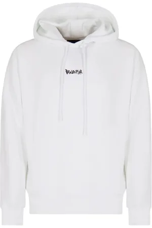 DISCLAIMER Homme, Sweatshirts et sweats à capuche, Blanc, Taille: L Sweat à Capuche Style Urbain Coton