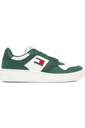 Tommy Hilfiger Homme, Chaussures, Vert, Taille: 41 EU Baskets Rétro Blanc Vert