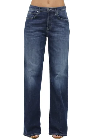 Dondup Femme, Jeans, Bleu, Taille: W29 Jean Large Jambe en Denim Stretch