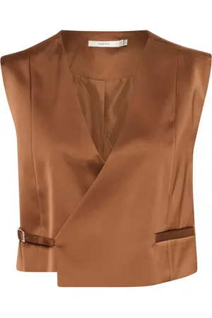 Gestuz Femme, Vestes, Brun, Taille: 44 FR Sorrel Horse Gilet Chemisier
